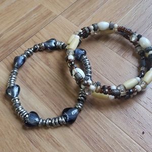 Wrap bracelet and heart bracelet set.